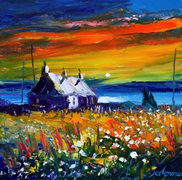 Sunset over Gigha 16x16  SOLD